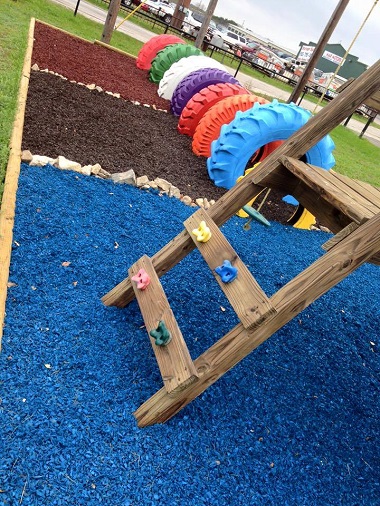 recycled tires at playground
